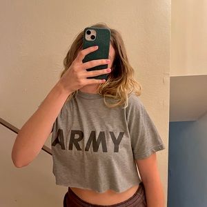Cropped “ARMY” tee